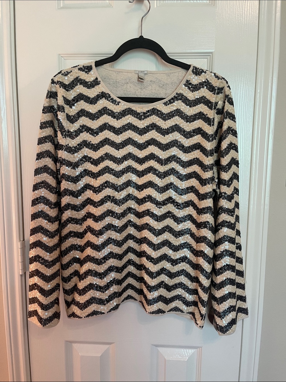 J. Crew Sequin Chevron Top